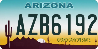 AZ license plate AZB6192