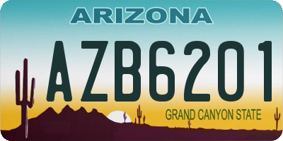 AZ license plate AZB6201