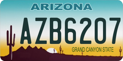 AZ license plate AZB6207