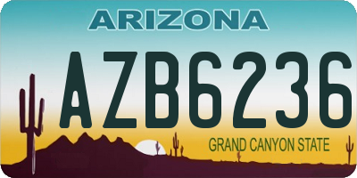 AZ license plate AZB6236
