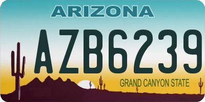 AZ license plate AZB6239