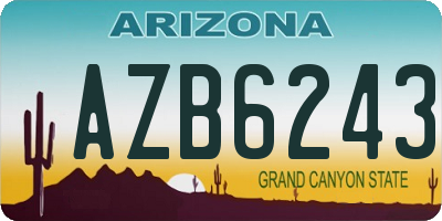 AZ license plate AZB6243