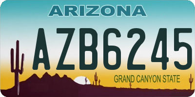 AZ license plate AZB6245