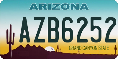AZ license plate AZB6252