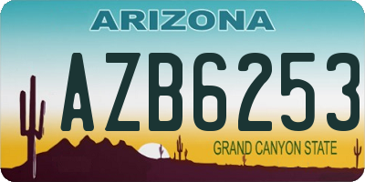 AZ license plate AZB6253
