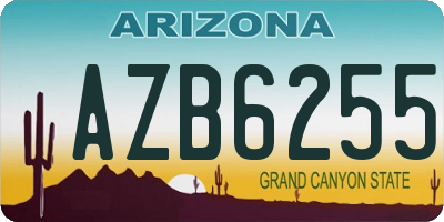AZ license plate AZB6255