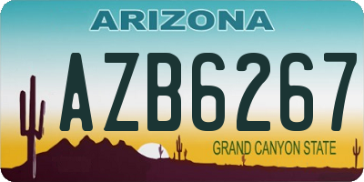 AZ license plate AZB6267