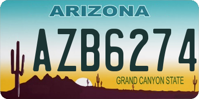 AZ license plate AZB6274