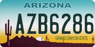 AZ license plate AZB6286