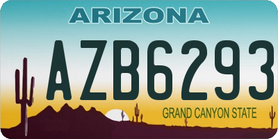 AZ license plate AZB6293