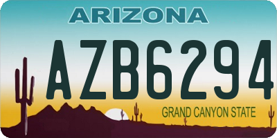 AZ license plate AZB6294