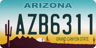 AZ license plate AZB6311