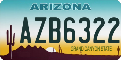 AZ license plate AZB6322