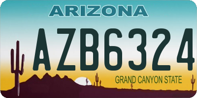 AZ license plate AZB6324