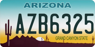 AZ license plate AZB6325