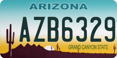 AZ license plate AZB6329