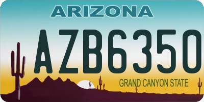 AZ license plate AZB6350