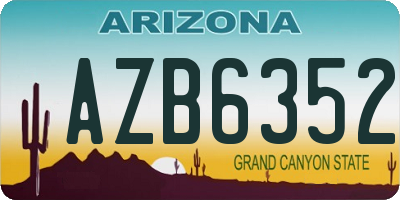 AZ license plate AZB6352