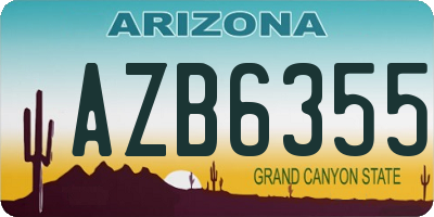 AZ license plate AZB6355
