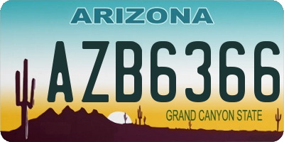 AZ license plate AZB6366