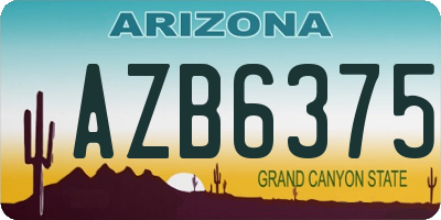 AZ license plate AZB6375