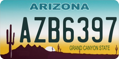 AZ license plate AZB6397