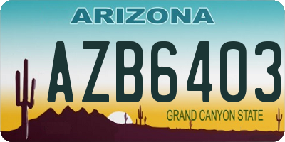 AZ license plate AZB6403