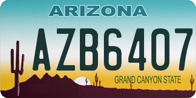 AZ license plate AZB6407