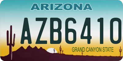 AZ license plate AZB6410