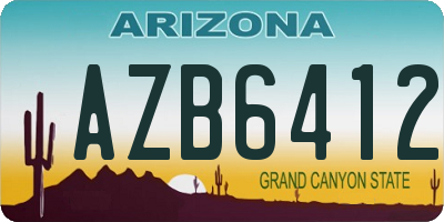 AZ license plate AZB6412