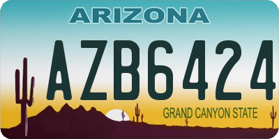 AZ license plate AZB6424