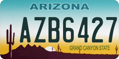 AZ license plate AZB6427