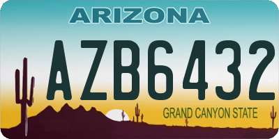 AZ license plate AZB6432