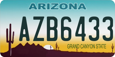 AZ license plate AZB6433