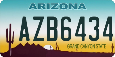 AZ license plate AZB6434