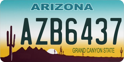 AZ license plate AZB6437