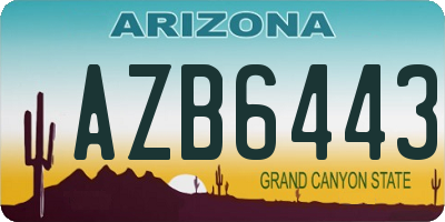 AZ license plate AZB6443