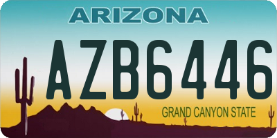 AZ license plate AZB6446
