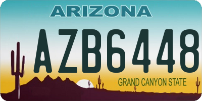 AZ license plate AZB6448