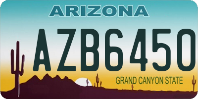 AZ license plate AZB6450