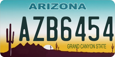 AZ license plate AZB6454
