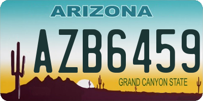 AZ license plate AZB6459