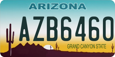 AZ license plate AZB6460