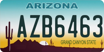 AZ license plate AZB6463