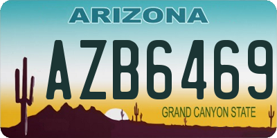 AZ license plate AZB6469