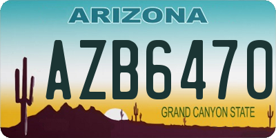 AZ license plate AZB6470