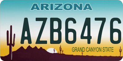 AZ license plate AZB6476