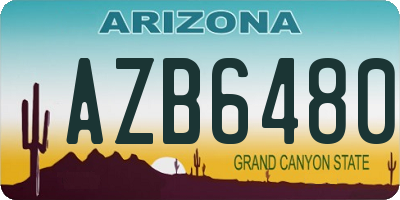 AZ license plate AZB6480