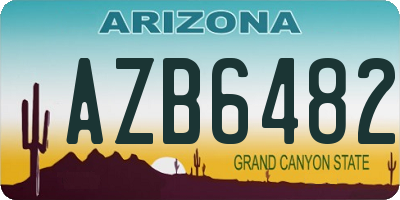 AZ license plate AZB6482