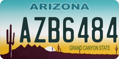 AZ license plate AZB6484